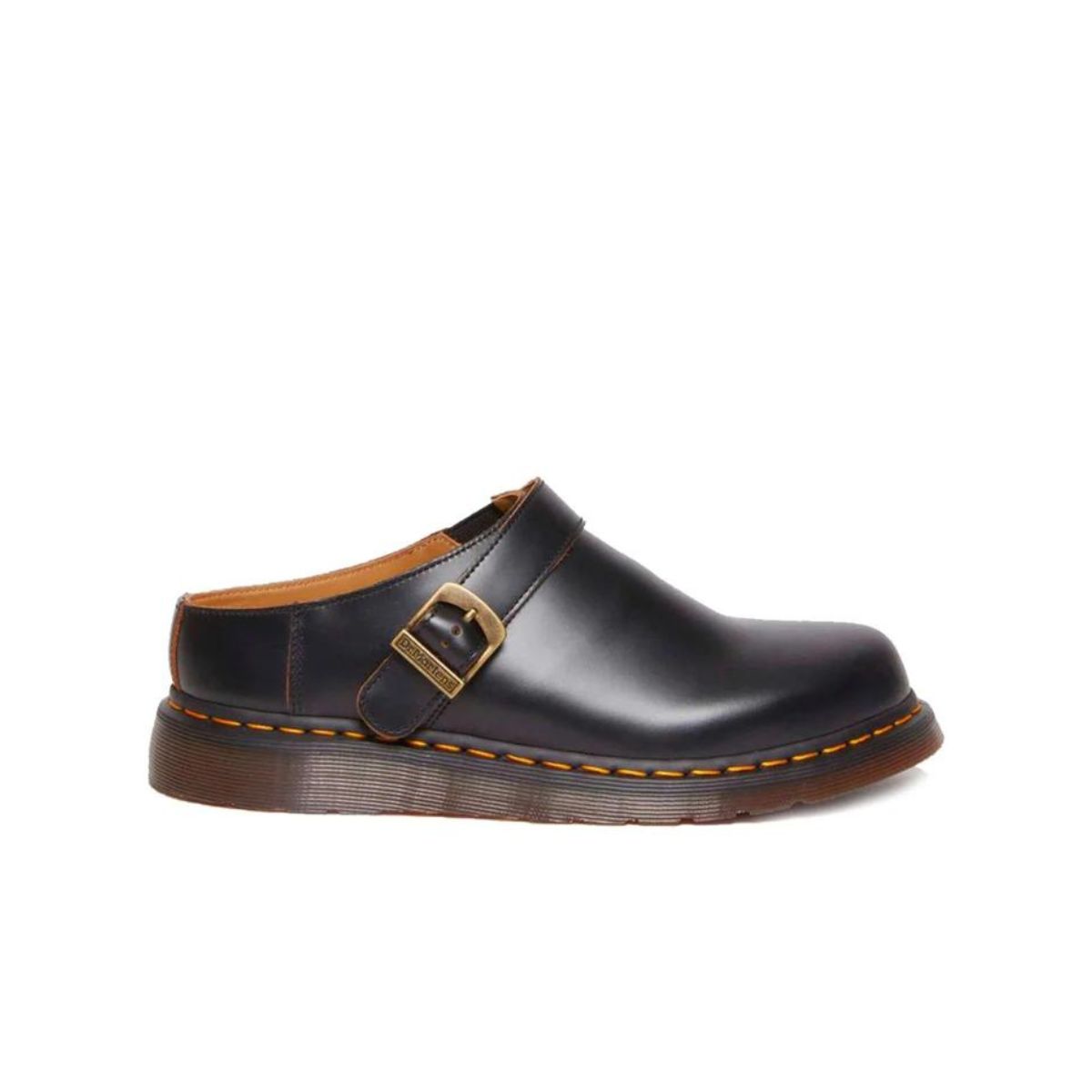 Dr Martens Isham Buckle Mule Black Vintage Smooth - Issimo Shoes
